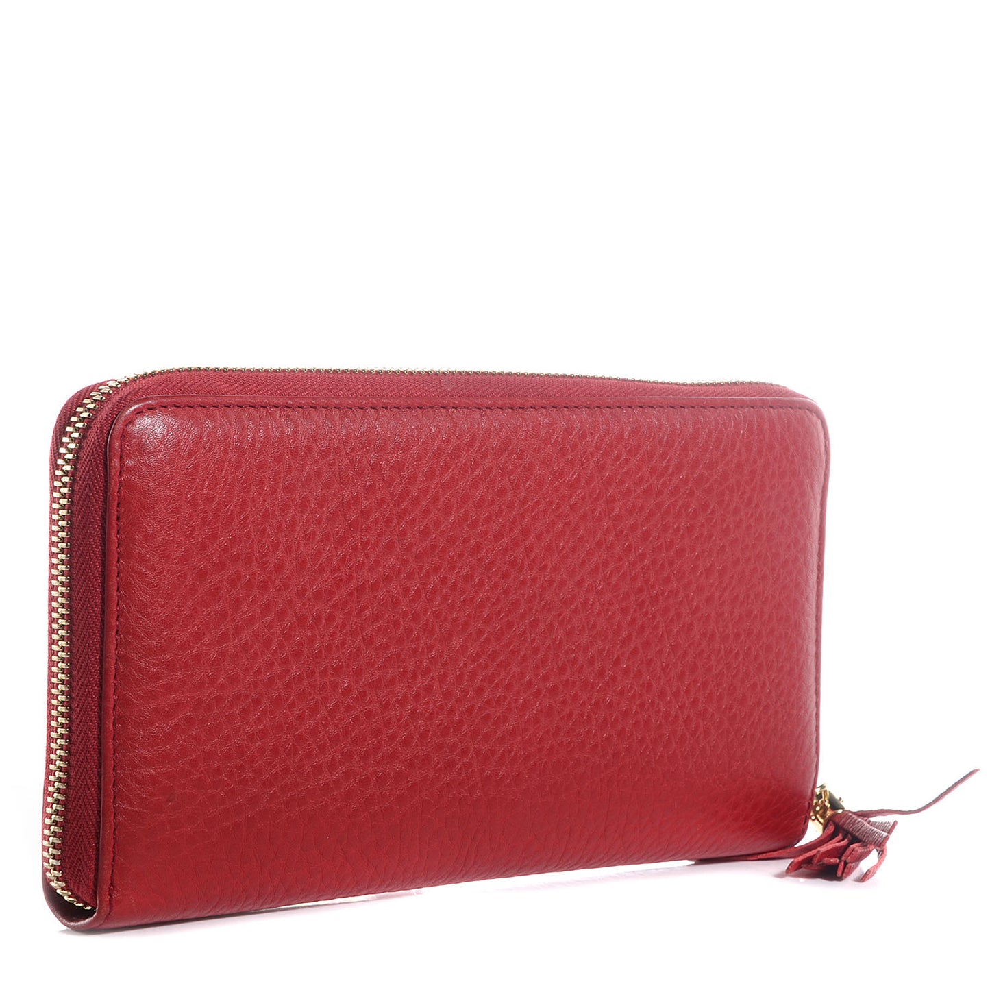 Pebbled Calfskin Soho Zip Around Wallet Tabasco Red