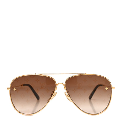 Louis Vuitton Metal The LV Pilot Sunglasses Z1619U Gradient Brown Monogram 2 of 7