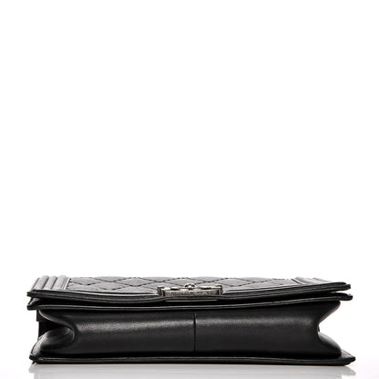 Chanel Calfskin Quilted Double Stitch New Medium Boy Flap Black 15 of 15