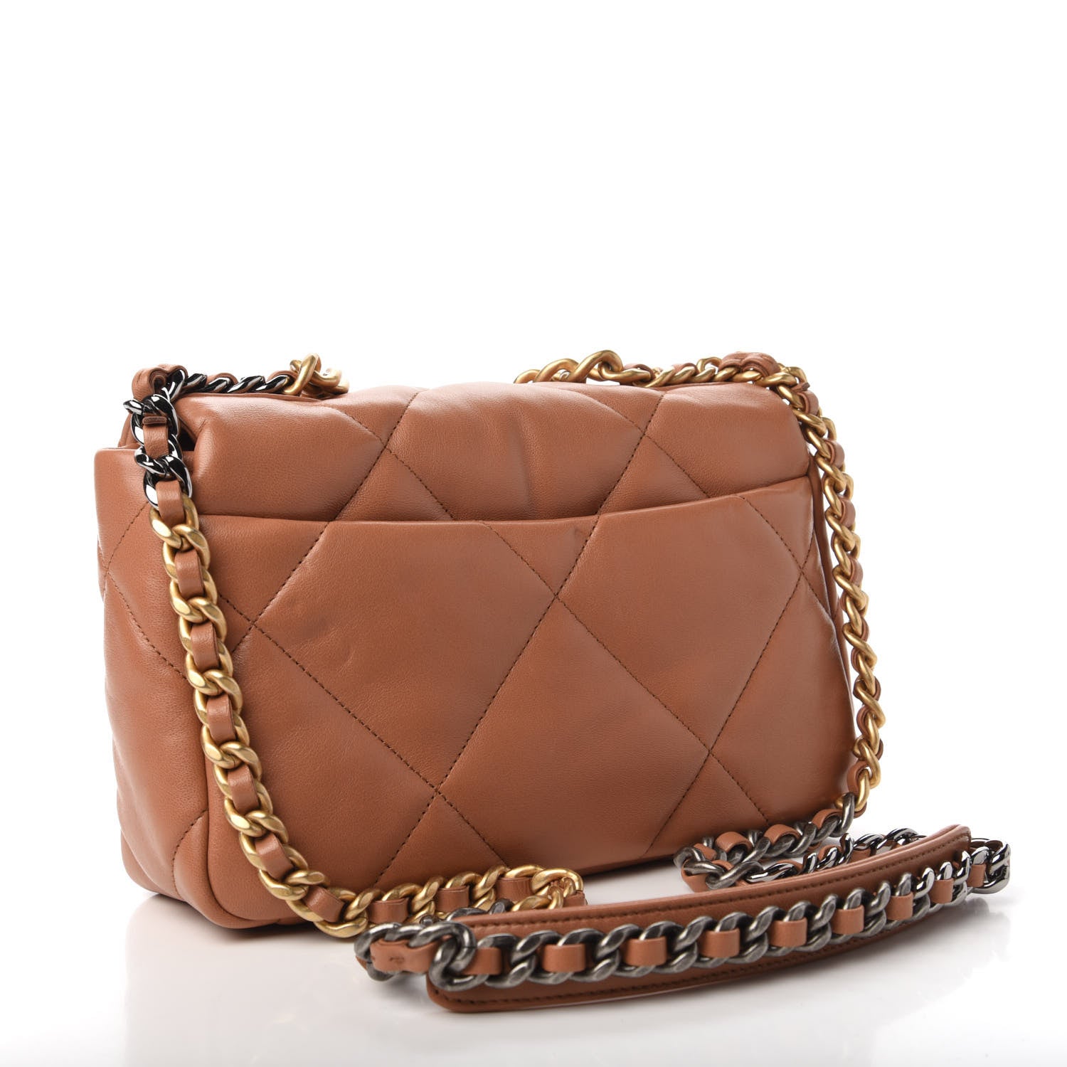 Chanel Lambskin Quilted Medium 19 Flap Brown 3 of 12