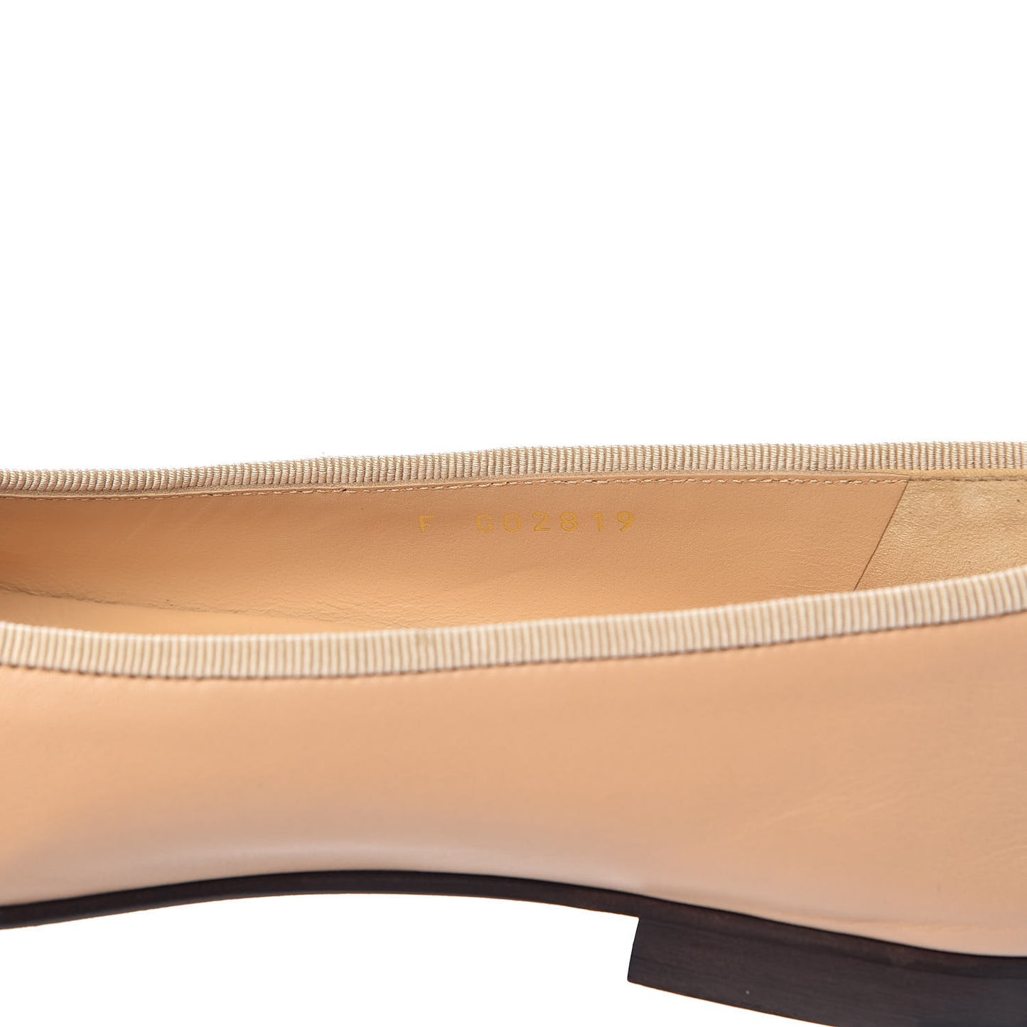 Lambskin Cap Toe CC Ballerina Flats 38 Beige Black