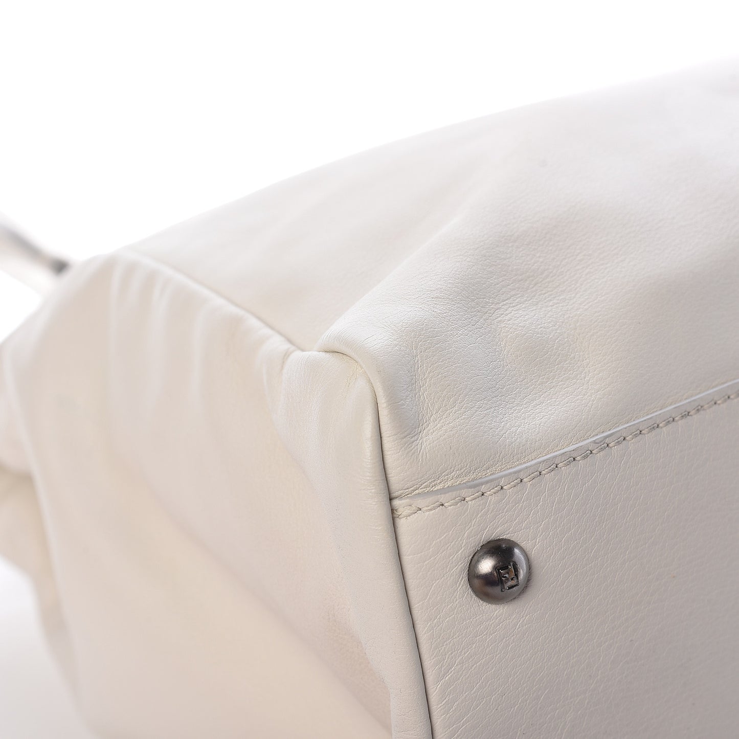 Goatskin Watersnake Large Peekaboo Iconic Satchel White