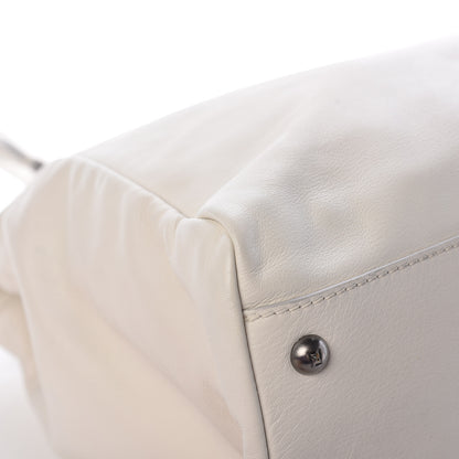 Fendi Goatskin Watersnake Large Peekaboo Iconic Satchel White 15 of 26