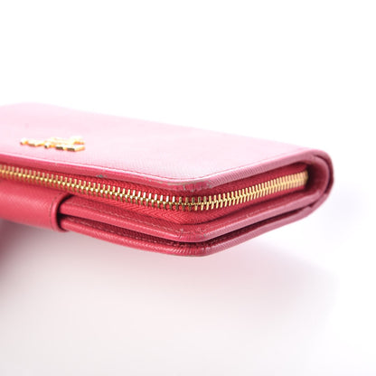 Prada Saffiano Compact Wallet Peonia 8 of 12