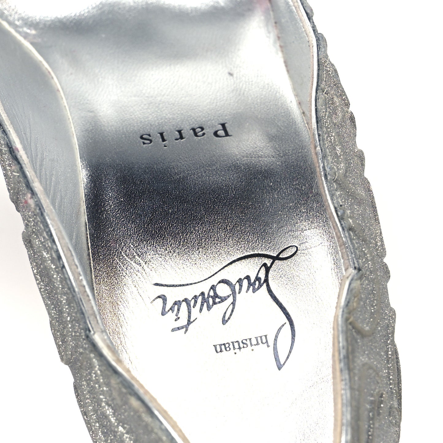 Glitter Calfskin Hot Chick 100 Pumps 38.5 Silver