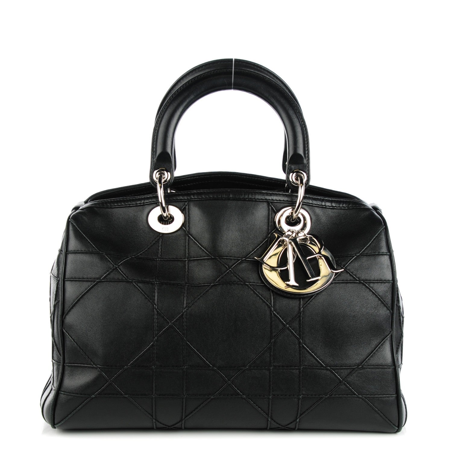 Christian Dior Lambskin Cannage Granville Polochon Black 1 of 8