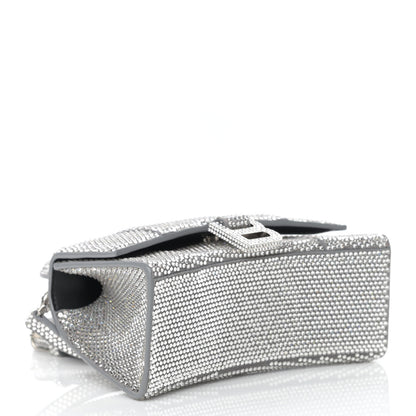 Balenciaga Strass Suede Hourglass Top Handle Bag XS Smoke Grey Crystal 4 of 14