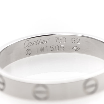 Cartier 18K White Gold 3.5mm LOVE Wedding Band Ring 62 10 4 of 4