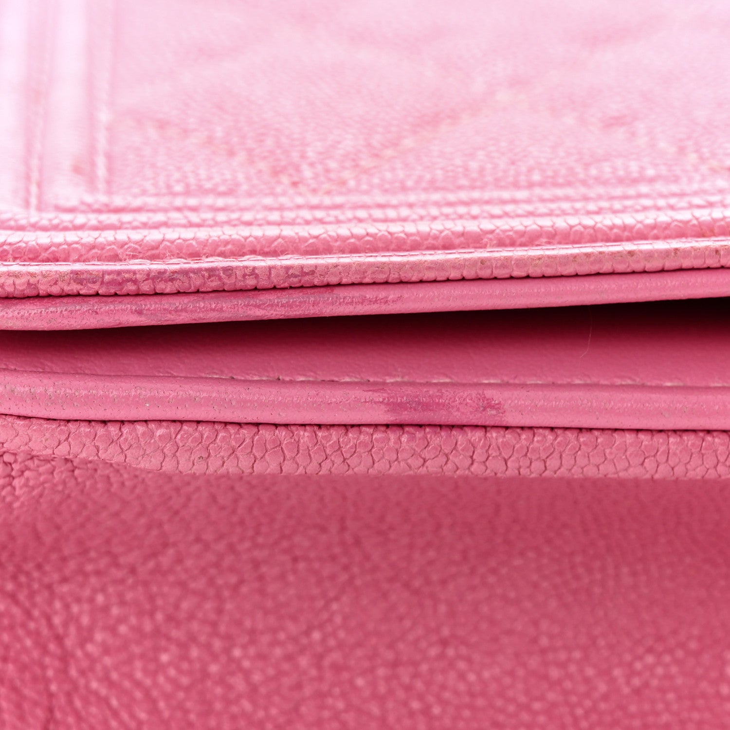 Chanel Caviar Quilted Boy Wallet On Chain WOC Pink 12 of 14