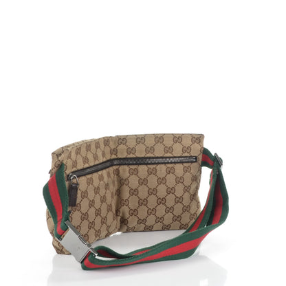 Gucci GG Monogram Double Pocket Belt Bag Dark Brown 3 of 8