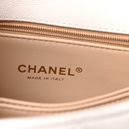Chanel Caviar Quilted Mini Coco Handle Flap White 5 of 9