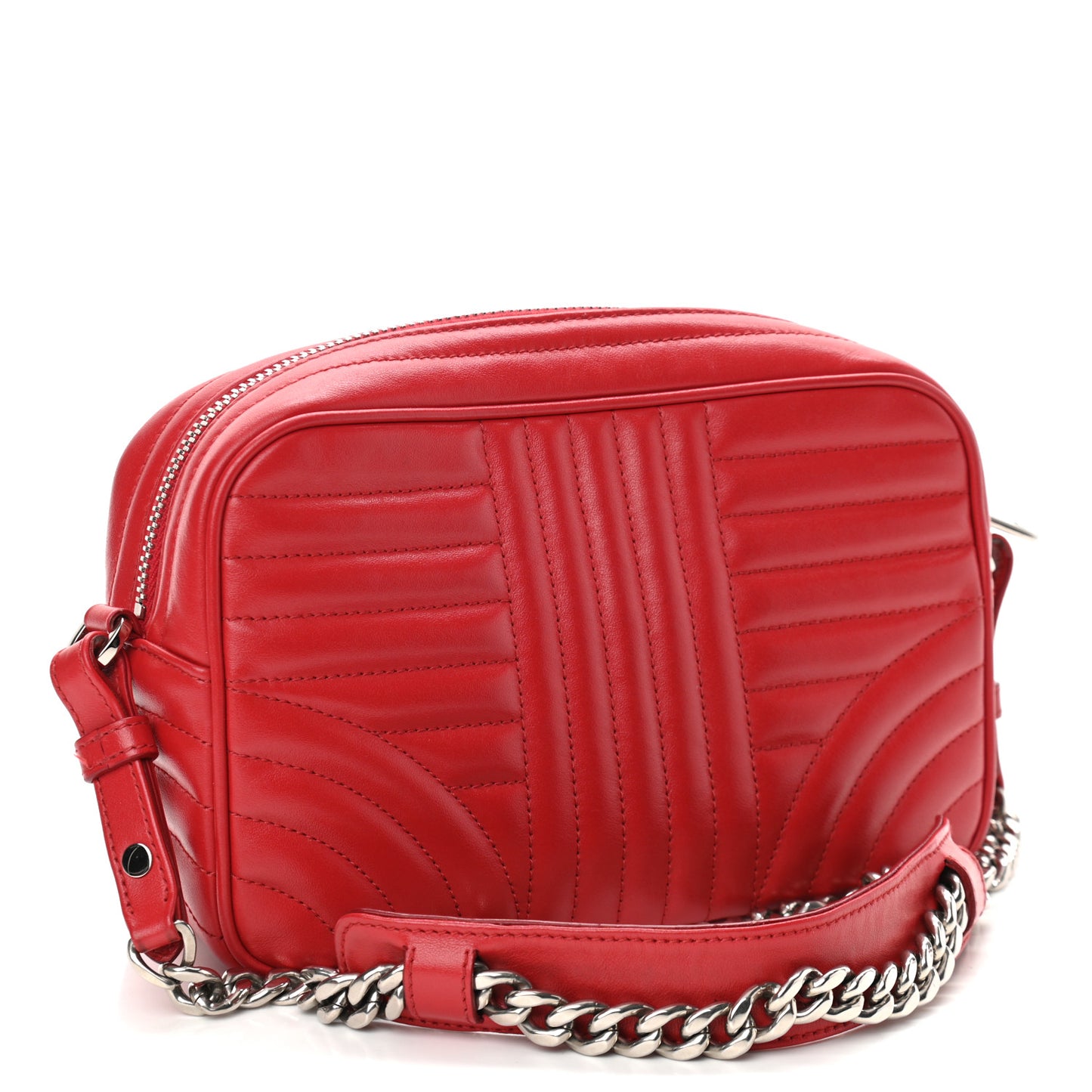Soft Calfskin Diagramme Camera Bag Rosso