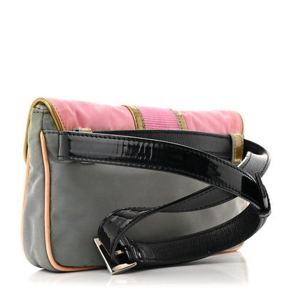 Prada Nylon Vernice Belt Bag Pink Gray 3 of 12