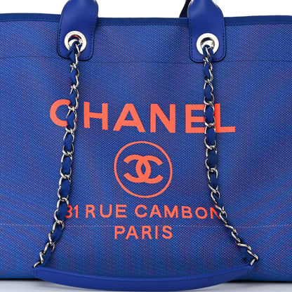 Chanel Mixed Fibers Medium Deauville Tote Blue Orange 9 of 14