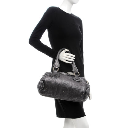 Chloe Metallic Calfskin Medium Paddington Satchel Grey 2 of 9