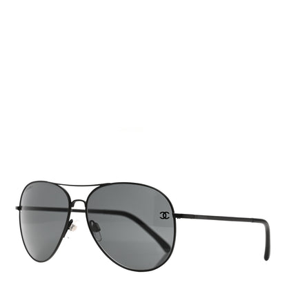 Chanel Aviator CC Sunglasses 4189-T-Q Black 1 of 7