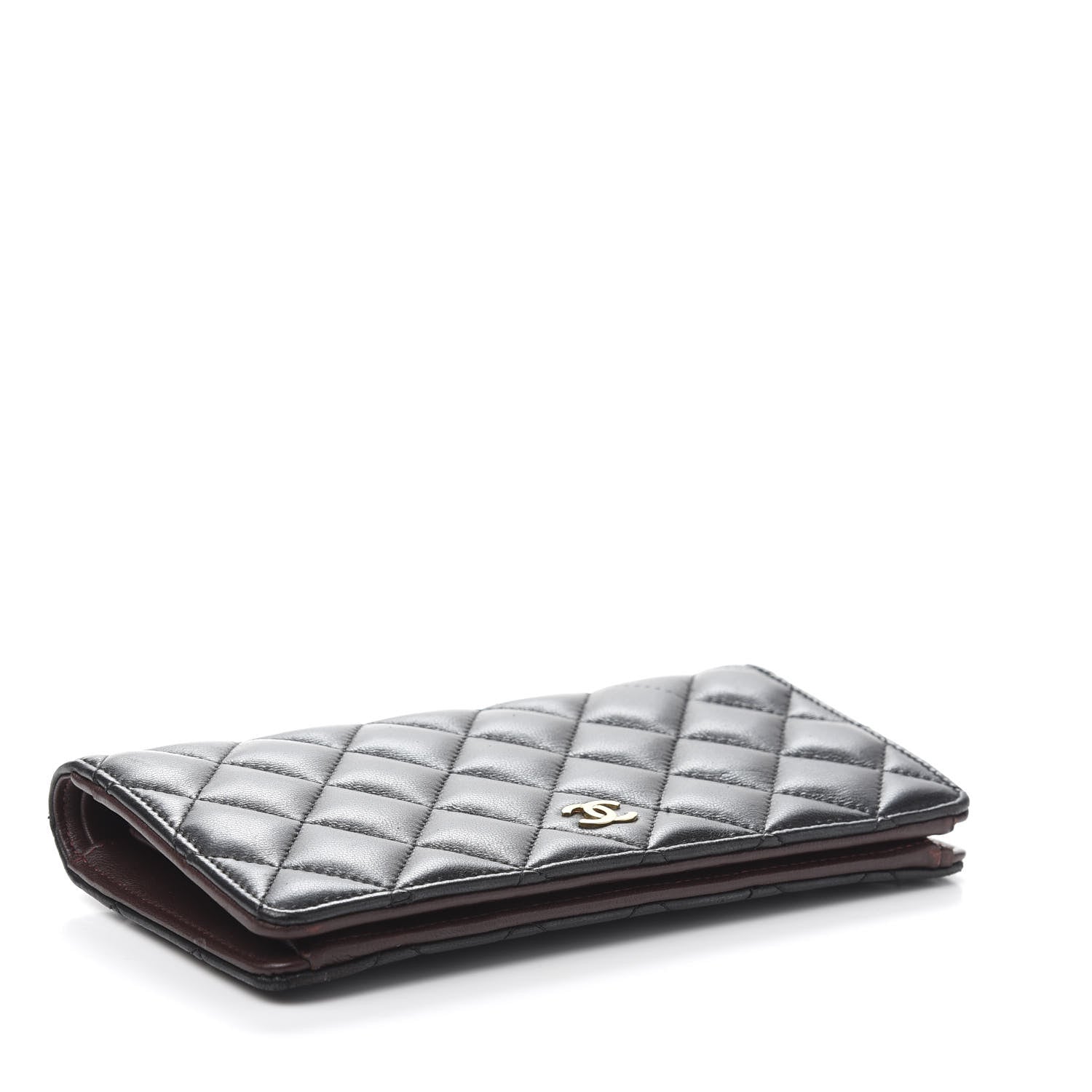 Chanel Lambskin Quilted Yen Wallet Black 4 of 12