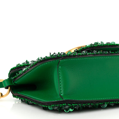 Valentino Garavani Sequin Crystal Vlogo Embroidered Small Loco Shoulder Bag Green 8 of 10