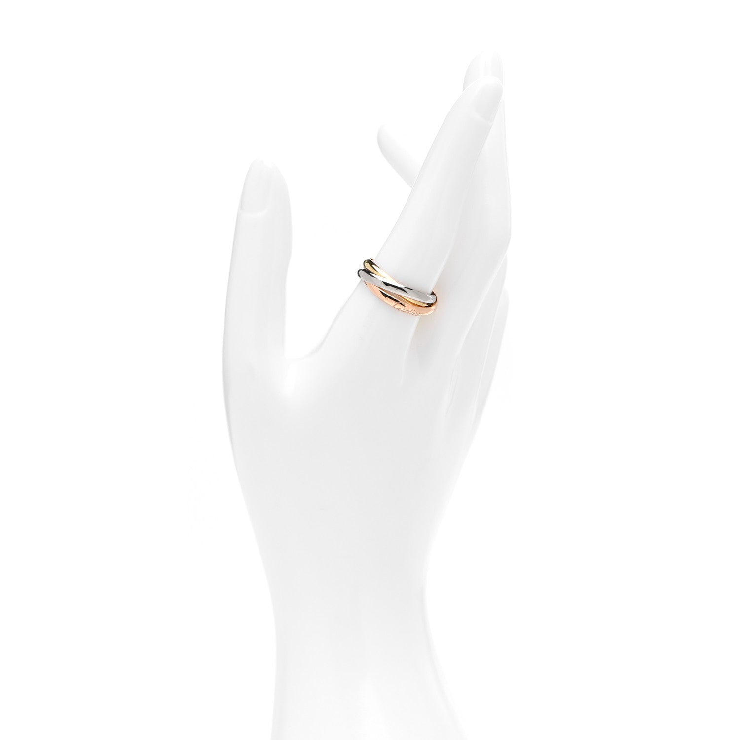 Cartier 18K Pink Yellow White Gold Small Trinity Ring 60 9 2 of 6