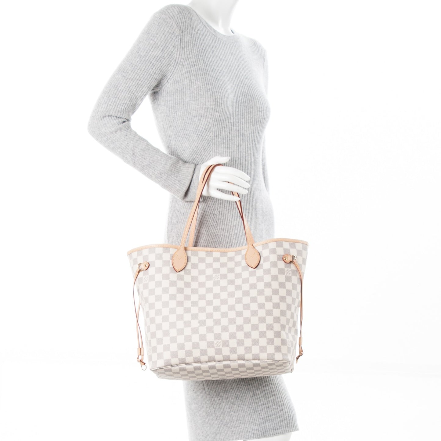 Damier Azur Neo Neverfull MM Rose Ballerine