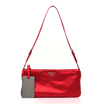 Prada Satin Pochette Bag Red 3 of 11