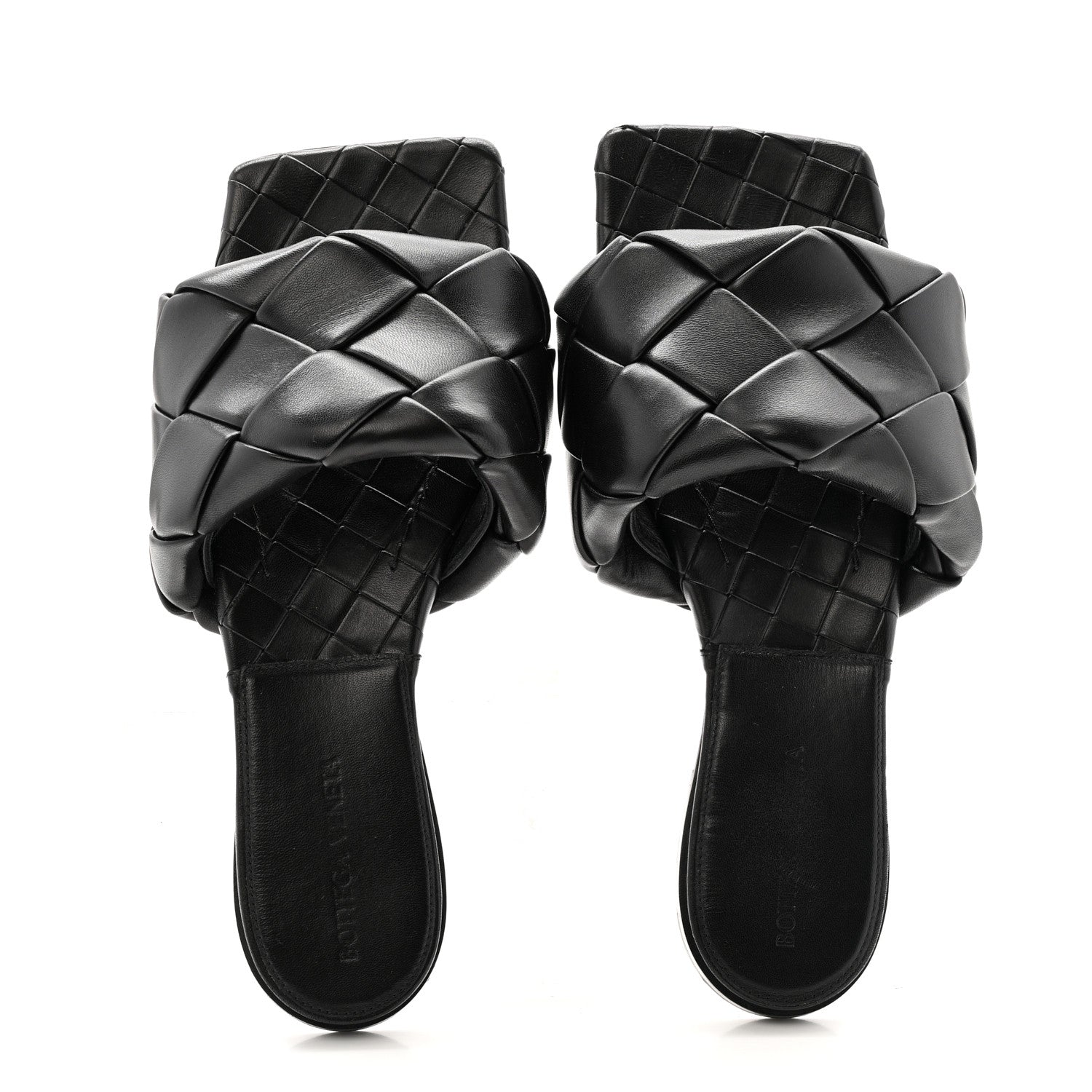 Bottega Veneta Nappa Maxi Intrecciato Lido Flat Sandals 38 Black 2 of 11
