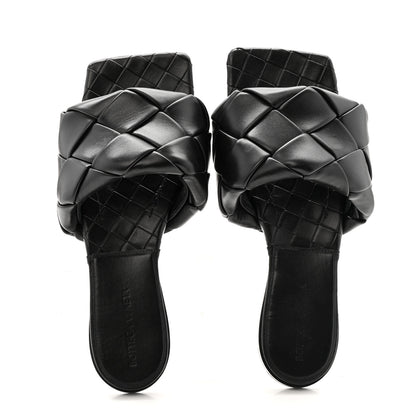 Bottega Veneta Nappa Maxi Intrecciato Lido Flat Sandals 38 Black 2 of 11
