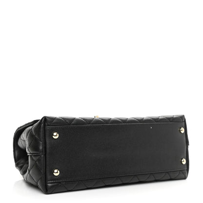 Chanel Caviar Lizard Embossed Quilted Small Coco Handle Flap Black 4 of 11