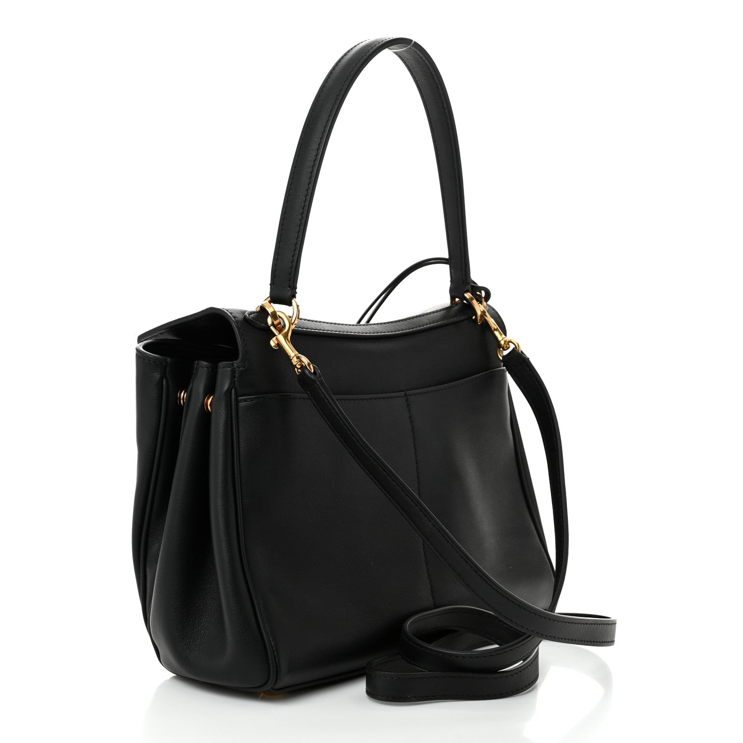 Balenciaga Natural Smooth Calfskin Small Rodeo Top Handle Handbag Black 3 of 11