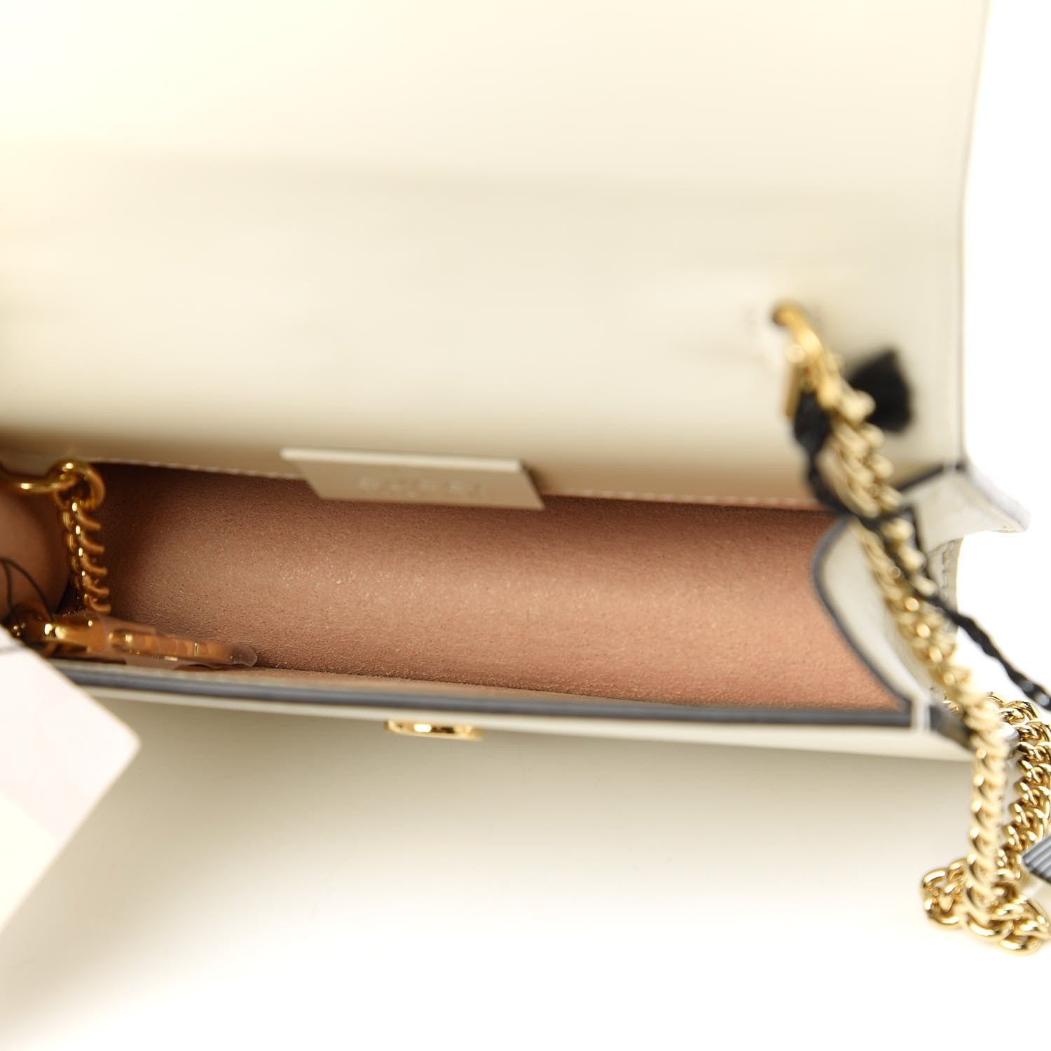 Gucci Calfskin Super Mini Sylvie Chain Shoulder Bag White 5 of 10