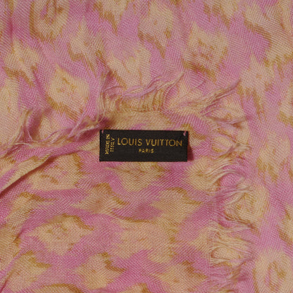 Louis Vuitton Cashmere Silk Monogram Ikat Stole Rose 6 of 7