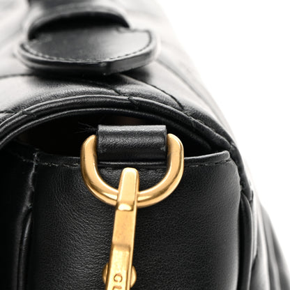 Gucci Calfskin Matelasse Small GG Marmont Top Handle Shoulder Bag Black 15 of 16