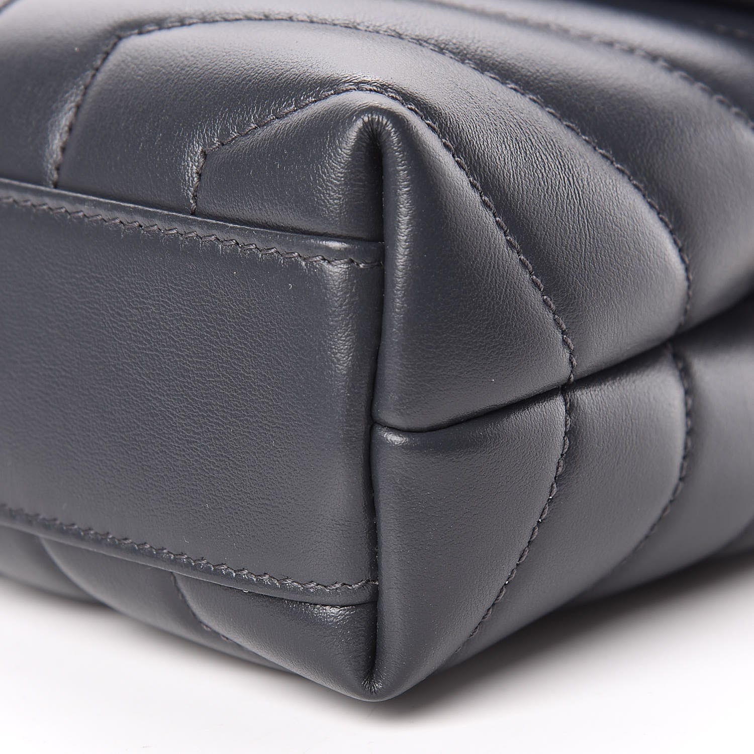 Saint Laurent Calfskin Y Quilted Monogram Toy Loulou Crossbody Bag Asphalt 7 of 12