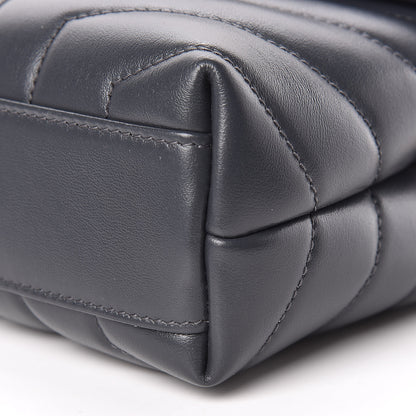 Saint Laurent Calfskin Y Quilted Monogram Toy Loulou Crossbody Bag Asphalt 7 of 12