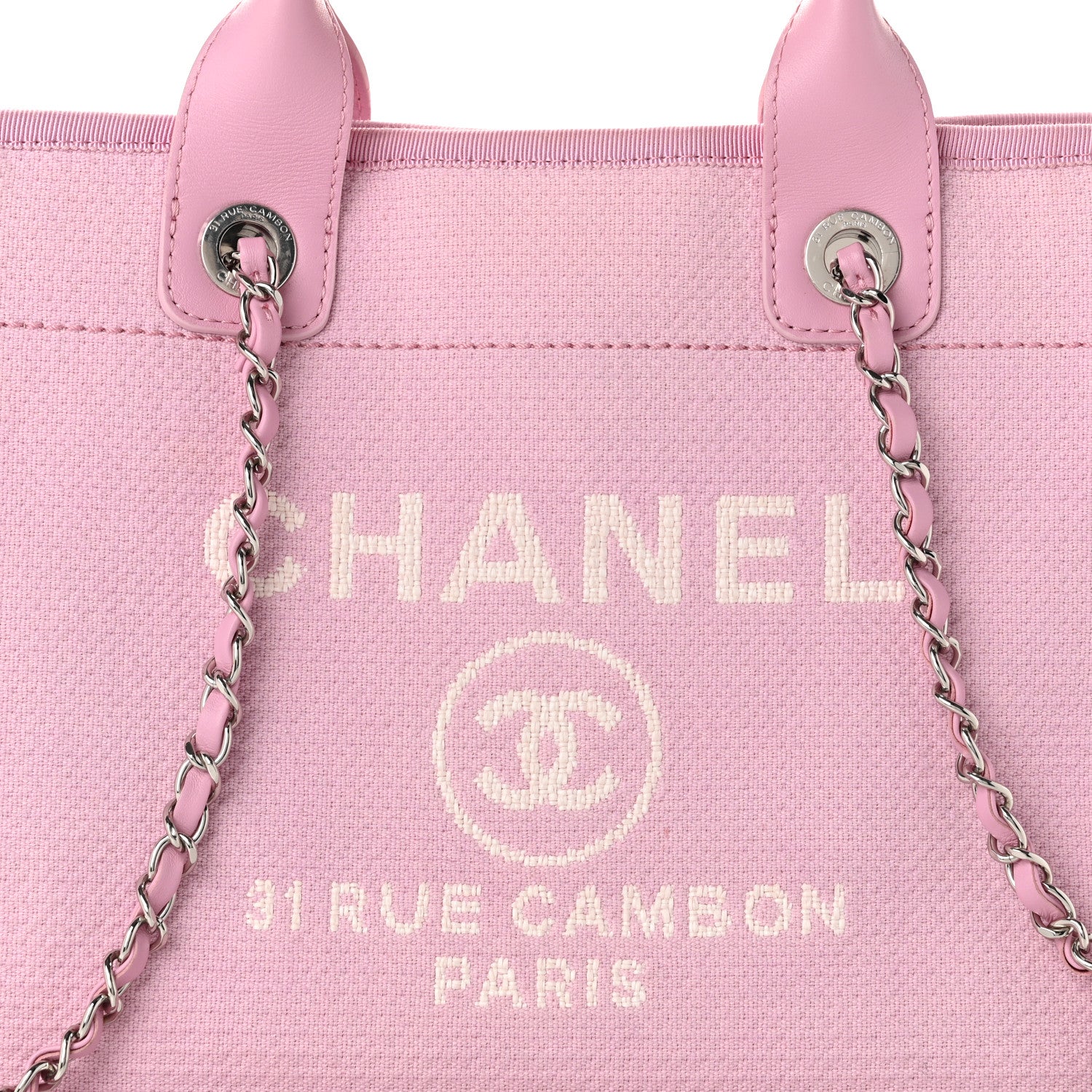 Chanel Mixed Fibers Small Deauville Tote Pink 9 of 11