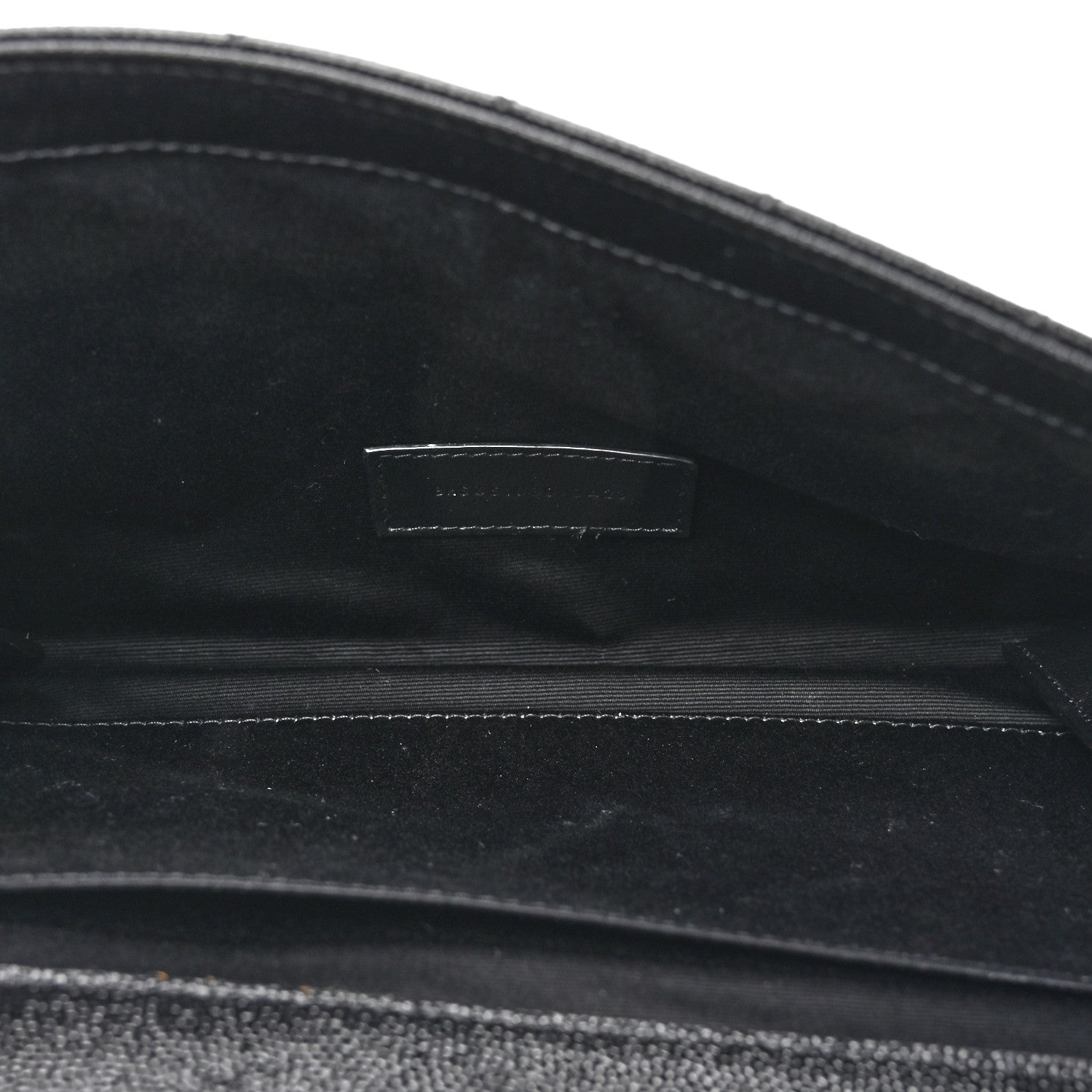 Saint Laurent Grain De Poudre Textured Mixed Matelasse Triquilt Monogram Clutch Black 5 of 10