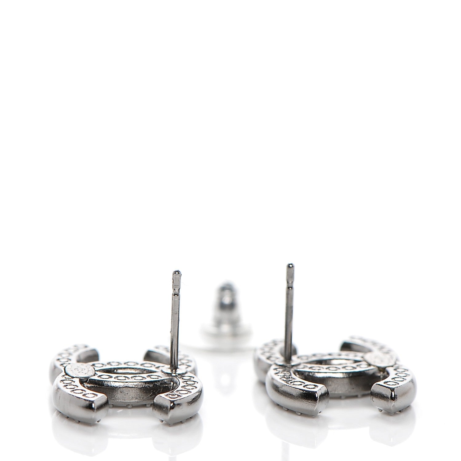 Chanel Ruthenium Crystal CC Earrings 3 of 4