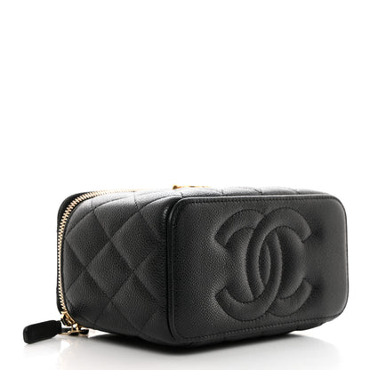 Chanel Caviar Quilted Sweetheart Vanity Case Black 4 of 11