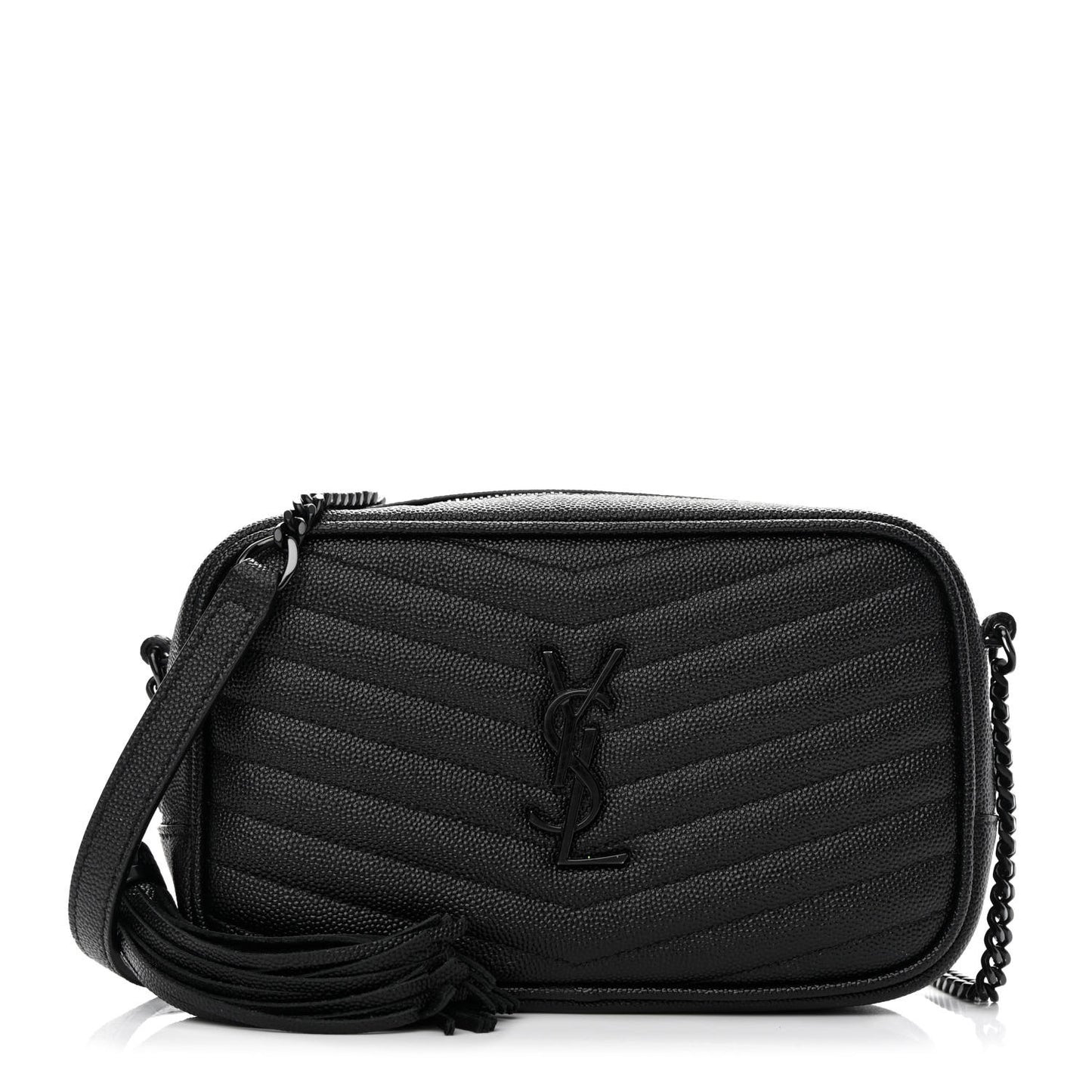 Grain De Poudre Matelasse Monochrome Monogram Mini Lou Camera Bag Black