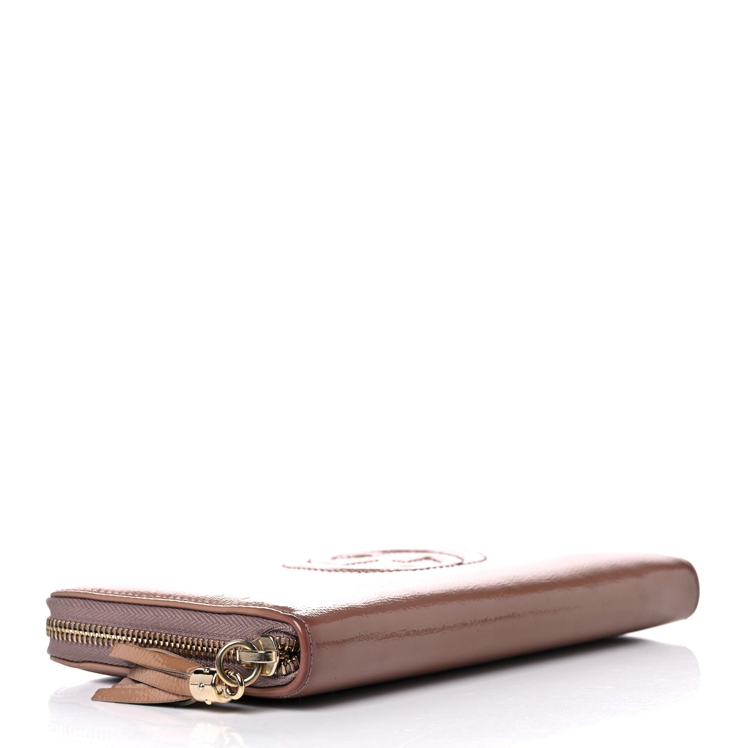 Gucci Patent Soho Zip Around Wallet Dark Cipria 4 of 23