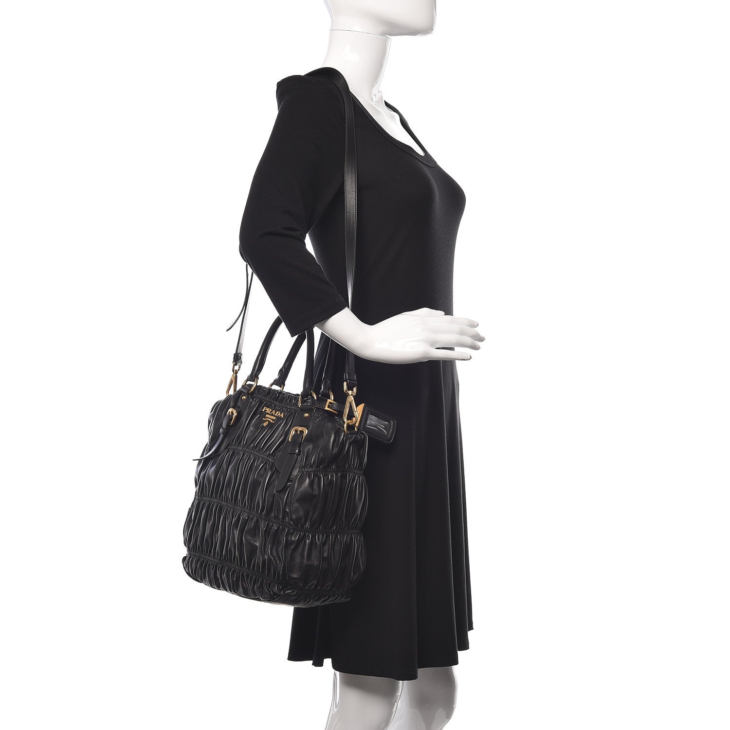 Prada Nappa Gaufre Antik Tote Black 2 of 10