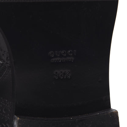 Gucci Calfskin Womens Queercore Brogue Wingtip Boots 38.5 Black 7 of 10