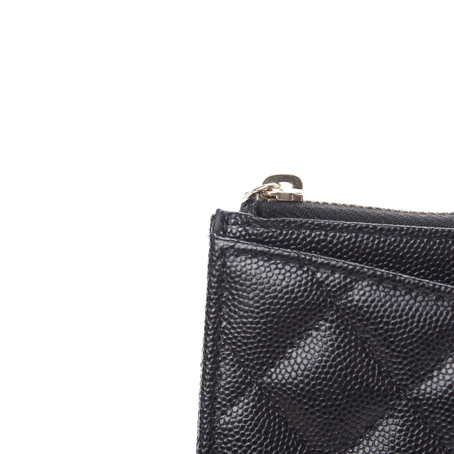 Caviar Quilted Classic Zip Pouch Black