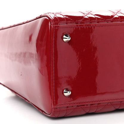 Christian Dior Patent Cannage Medium Lady Dior Red 9 of 12