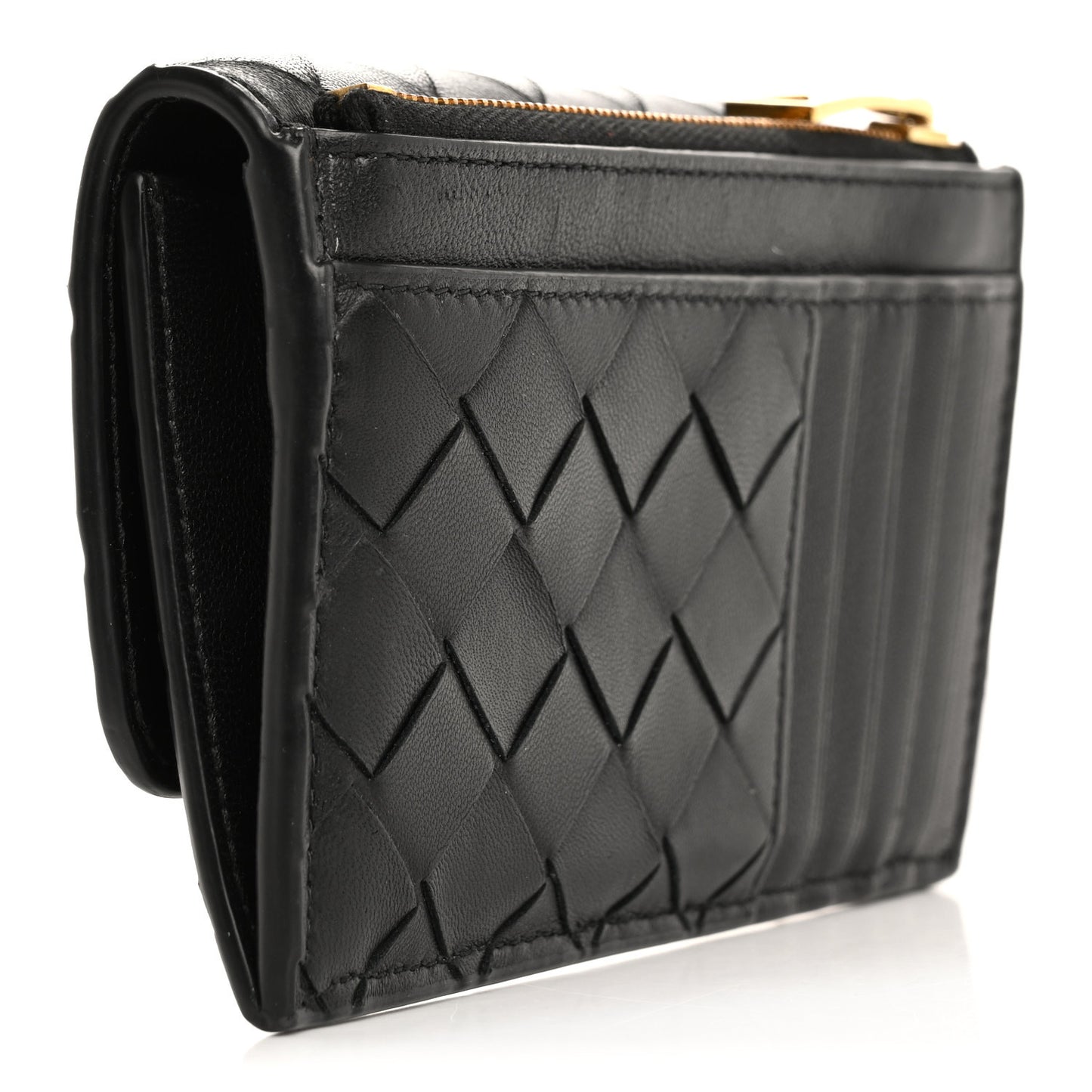 Nappa Intrecciato Andiamo Large Flap Wallet Black