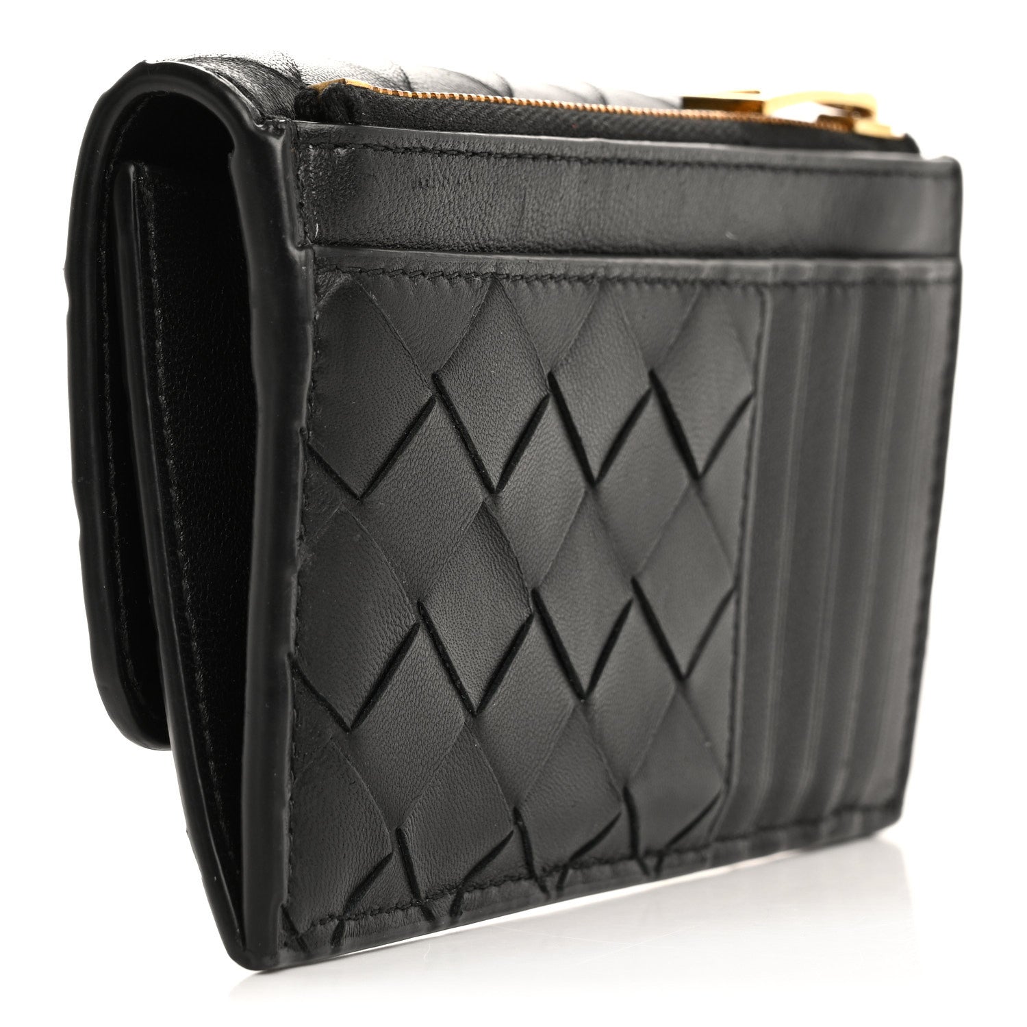 Bottega Veneta Nappa Intrecciato Andiamo Large Flap Wallet Black 3 of 9