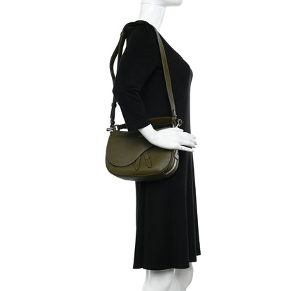 Christian Dior Grained Calfskin Mini Soft Saddle Bag Olive 2 of 11