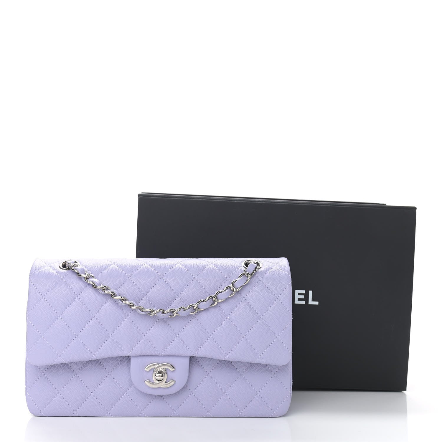 Chanel Caviar Quilted Medium Double Flap Light Purple 12 of 12