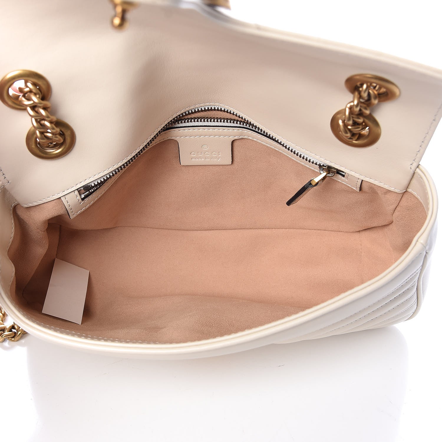 Gucci Calfskin Matelasse Small GG Marmont Shoulder Bag White 5 of 10
