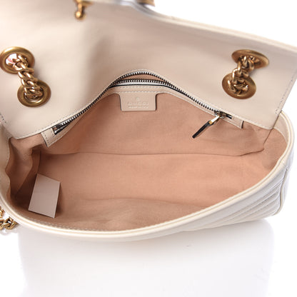 Gucci Calfskin Matelasse Small GG Marmont Shoulder Bag White 5 of 10